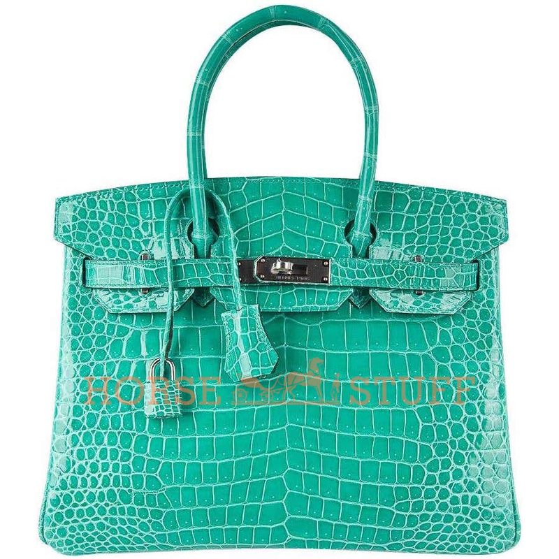 Hermès Birkin 30 Vert Jade Lisse Crocodile Porosus PHW