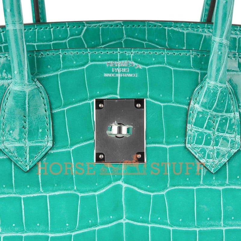 Hermès Birkin 30 Vert Jade Lisse Crocodile Porosus PHW