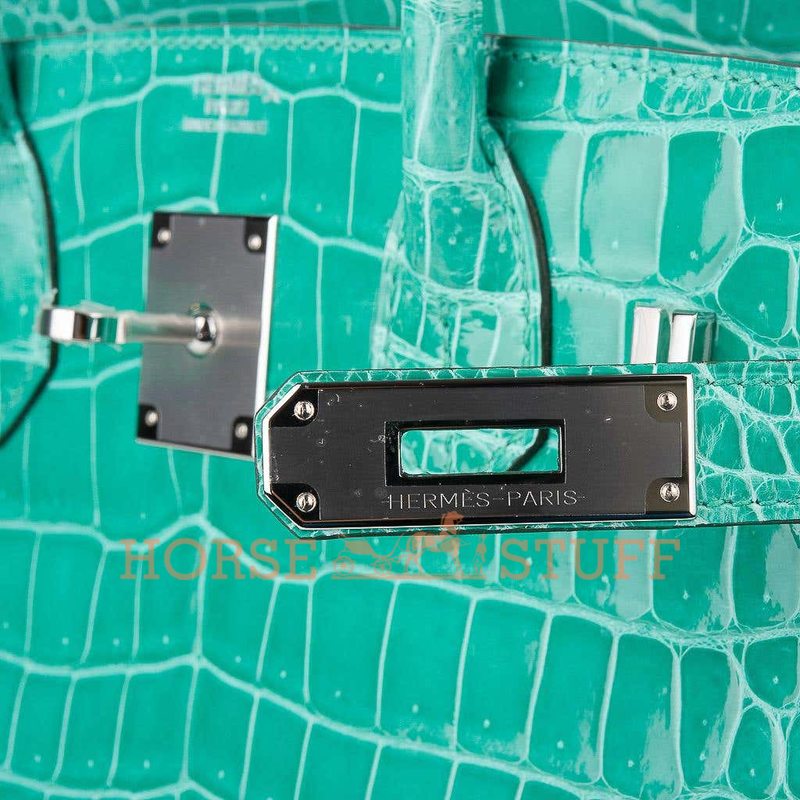 Hermès Birkin 30 Vert Jade Lisse Crocodile Porosus PHW