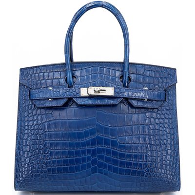 Hermès Birkin Sellier 30 Aizome ( Ai ) Matte Crocodile Porosus PHW