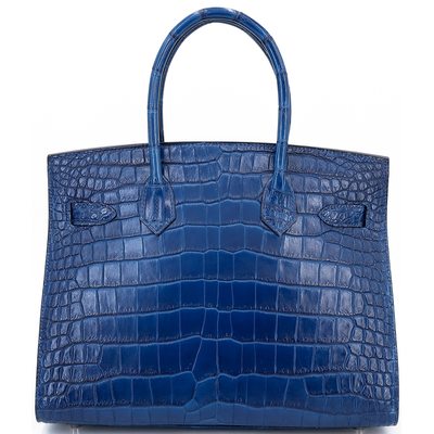 Hermès Birkin Sellier 30 Aizome ( Ai ) Matte Crocodile Porosus PHW