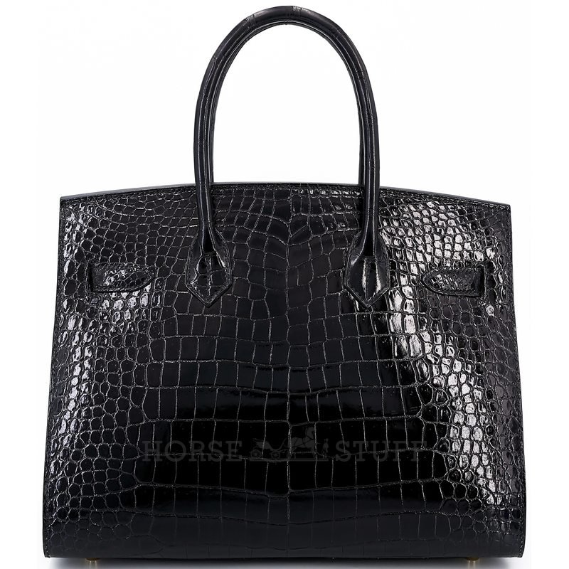 Hermès Birkin Sellier 30 Black Shiny Crocodile Porosus GHW