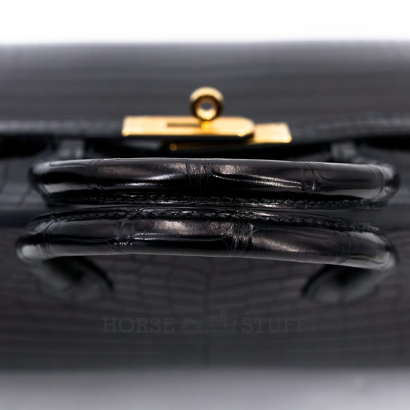 Hermès Birkin Sellier 30 Black Shiny Crocodile Porosus GHW