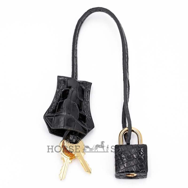 Hermès Birkin Sellier 30 Black Shiny Crocodile Porosus GHW