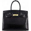 Hermès Birkin Sellier 30 Black Shiny Crocodile Porosus GHW