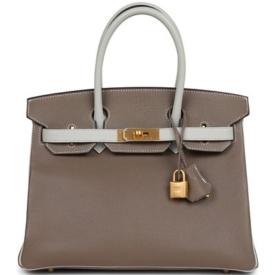 Hermès Birkin 30 Special Order HSS Etoupe / Gris Perle Chèvre BGHW