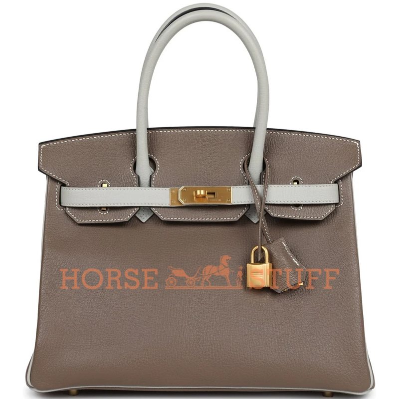 Hermès Birkin 30 Special Order HSS Etoupe / Gris Perle Chèvre BGHW