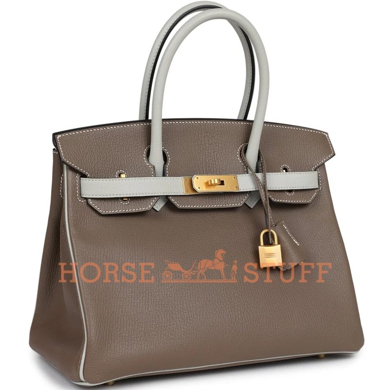 Hermès Birkin 30 Special Order HSS Etoupe / Gris Perle Chèvre BGHW