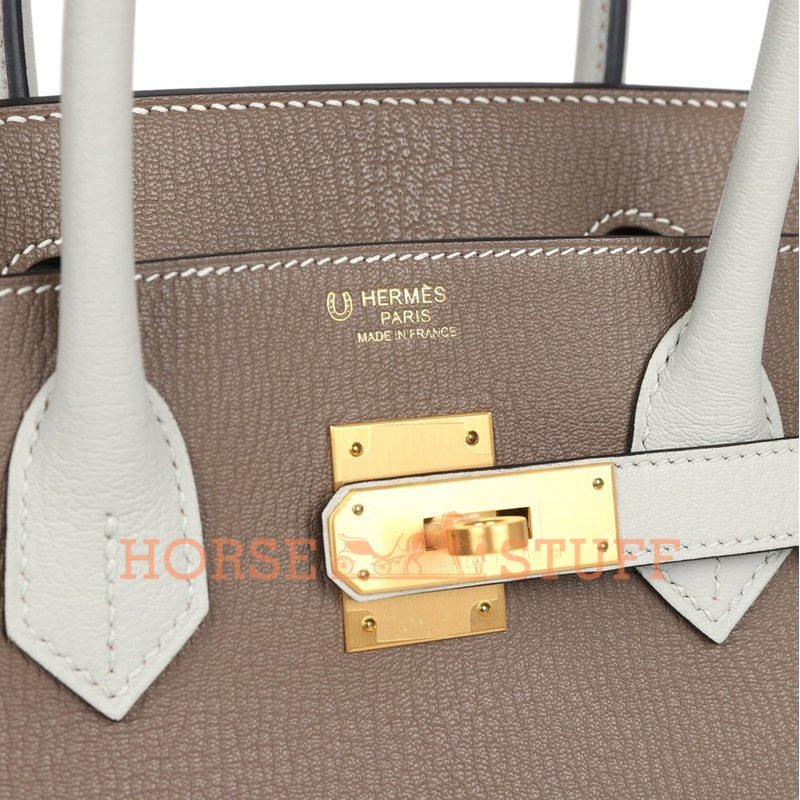 Hermès Birkin 30 Special Order HSS Etoupe / Gris Perle Chèvre BGHW