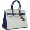 Hermès Birkin 30 Special Order HSS Gris Perle / Blue Sapphire Chèvre BGHW