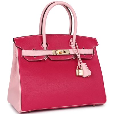 Hermès Birkin 30 Special Order HSS Rose Mexico / Rose Sakura Chèvre RGHW