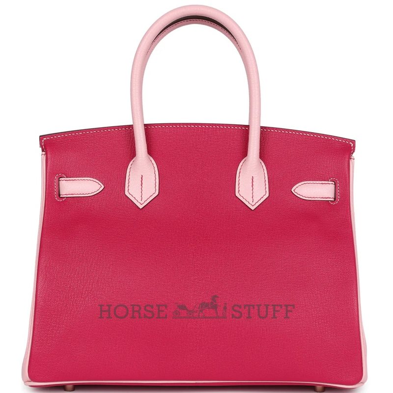 Hermès Birkin 30 Special Order HSS Rose Mexico / Rose Sakura Chèvre RGHW