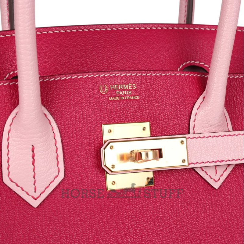 Hermès Birkin 30 Special Order HSS Rose Mexico / Rose Sakura Chèvre RGHW