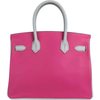 Hermès Birkin 30 Special Order HSS Rose Shocking / Gris Perle Chèvre BGHW