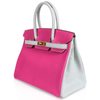 Hermès Birkin 30 Special Order HSS Rose Shocking / Gris Perle Chèvre BGHW