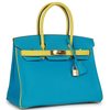Hermès Birkin 30 Special Order HSS Turquoise / Lime Chèvre GHW