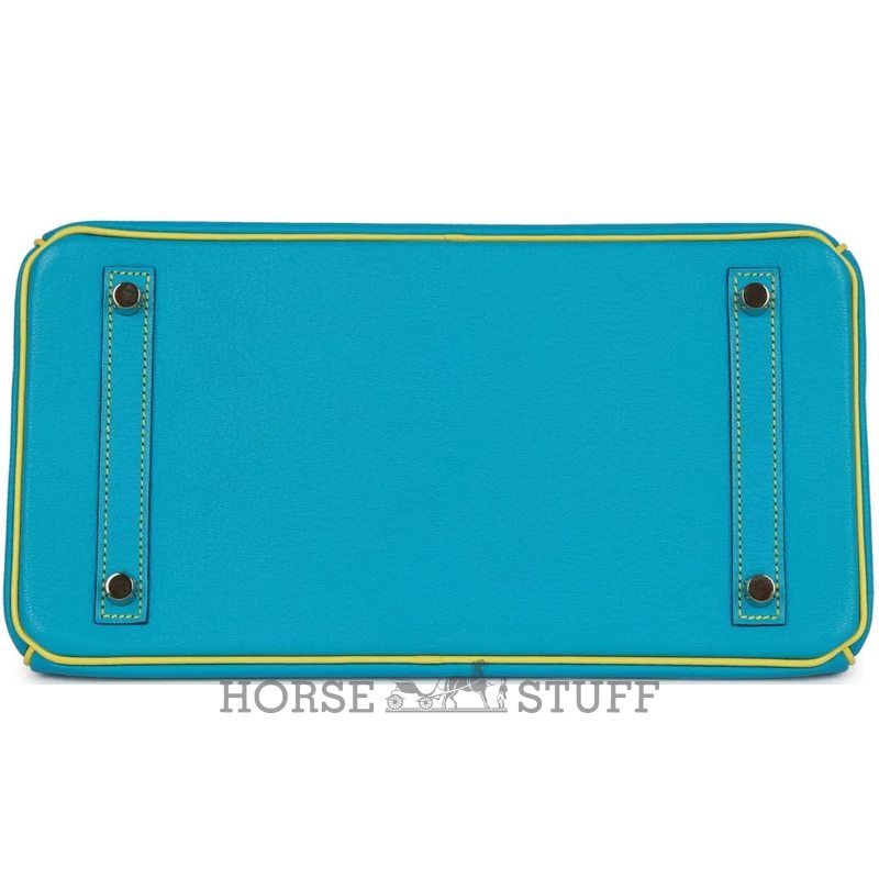 Hermès Birkin 30 Special Order HSS Turquoise / Lime Chèvre GHW