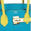 Hermès Birkin 30 Special Order HSS Turquoise / Lime Chèvre GHW