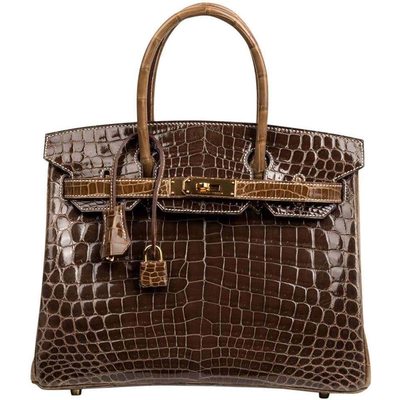 Hermès Birkin 30 Special Order HSS Gris Elephant / Ficelle Lisse Crocodile Niloticus GHW