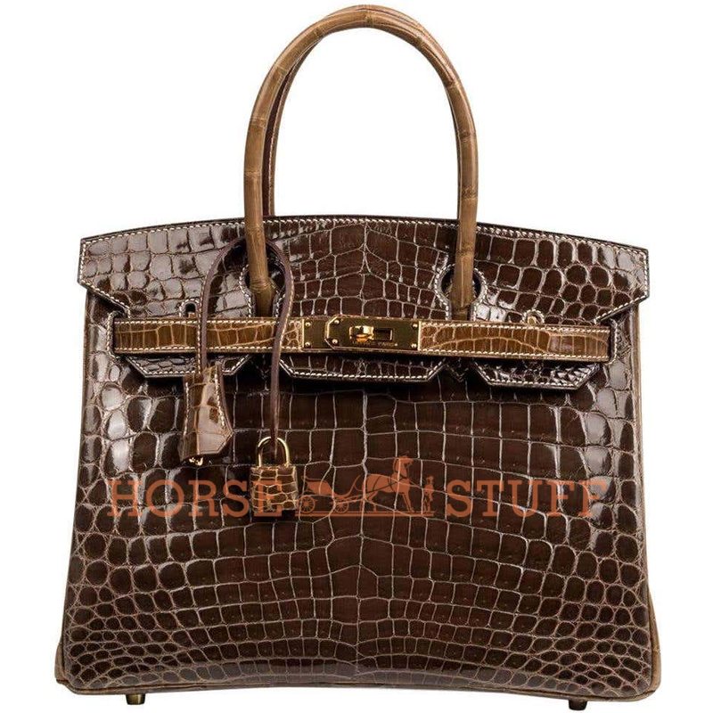 Hermès Birkin 30 Special Order HSS Gris Elephant / Ficelle Lisse Crocodile Niloticus GHW