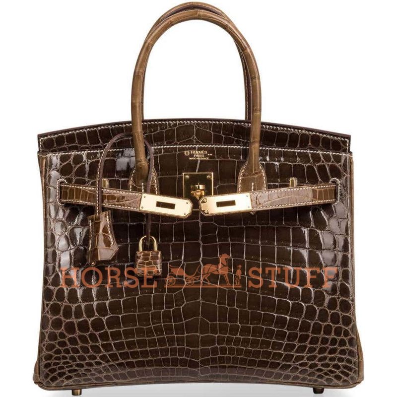 Hermès Birkin 30 Special Order HSS Gris Elephant / Ficelle Lisse Crocodile Niloticus GHW