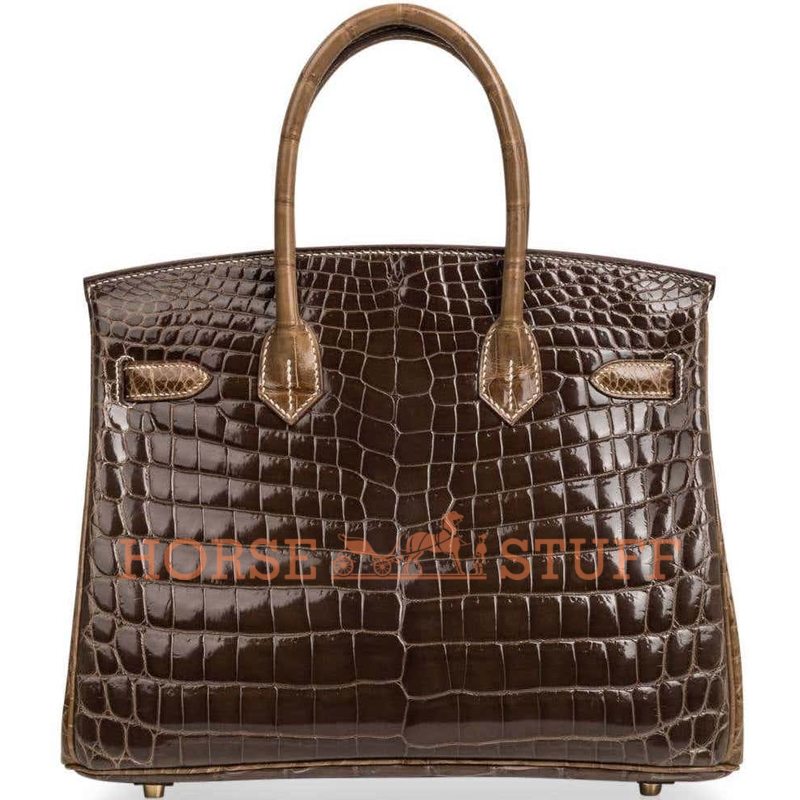 Hermès Birkin 30 Special Order HSS Gris Elephant / Ficelle Lisse Crocodile Niloticus GHW