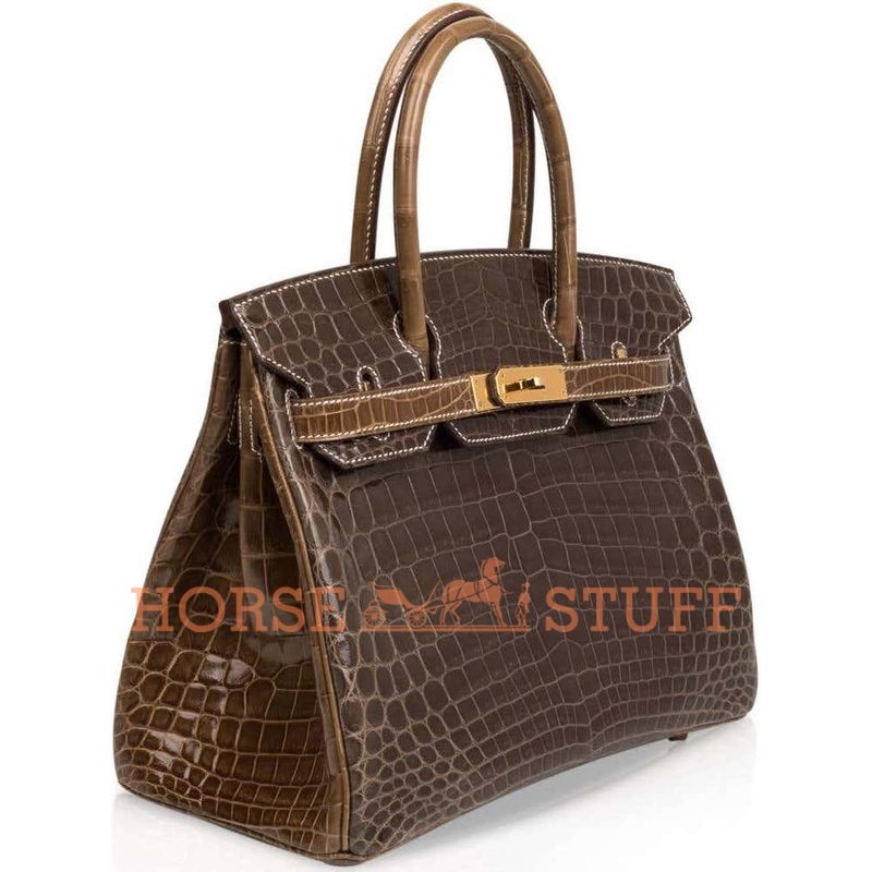 Hermès Birkin 30 Special Order HSS Gris Elephant / Ficelle Lisse Crocodile Niloticus GHW