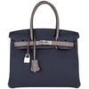 Hermès Birkin 30 Special Order HSS Blue Nuit / Etain Togo BPHW