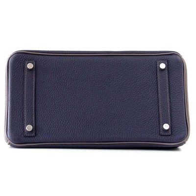Hermès Birkin 30 Special Order HSS Blue Nuit / Etain Togo BPHW