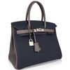 Hermès Birkin 30 Special Order HSS Blue Nuit / Etain Togo BPHW