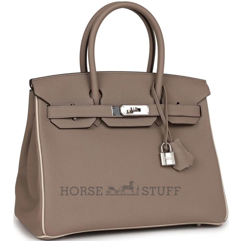 Hermès Birkin 30 Special Order HSS Gris Tourterelle / Craie Togo PHW