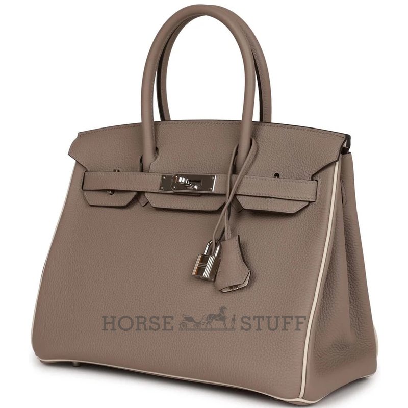Hermès Birkin 30 Special Order HSS Gris Tourterelle / Craie Togo PHW