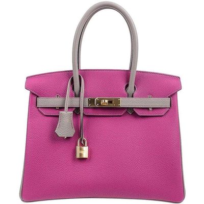 Hermès Birkin 30 Special Order HSS Rose Pourpre / Gris Asphalt Togo GHW