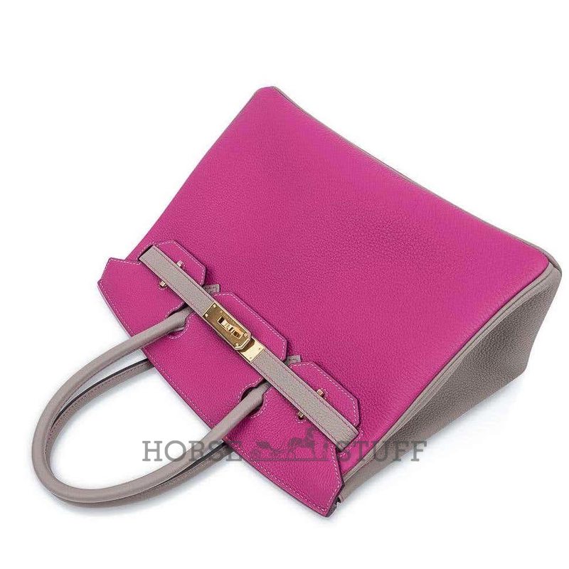 Hermès Birkin 30 Special Order HSS Rose Pourpre / Gris Asphalt Togo GHW
