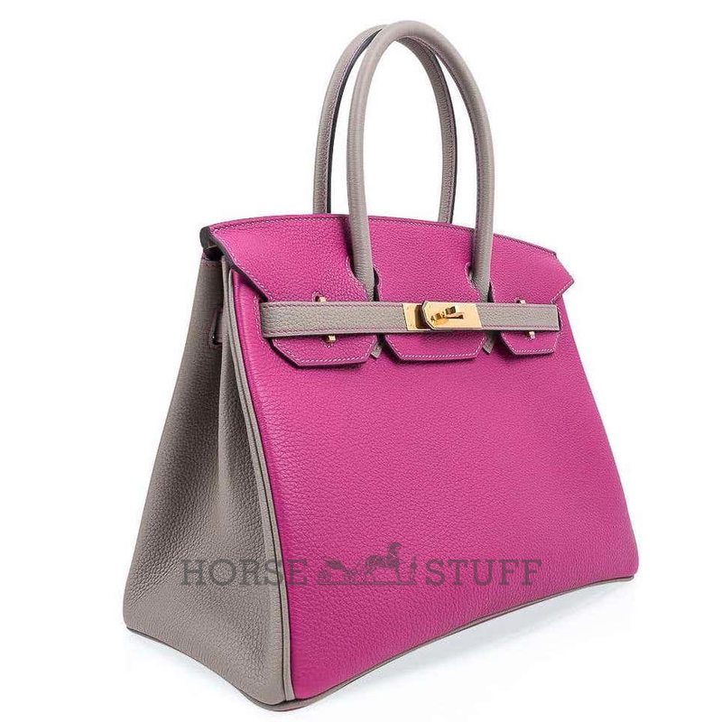 Hermès Birkin 30 Special Order HSS Rose Pourpre / Gris Asphalt Togo GHW