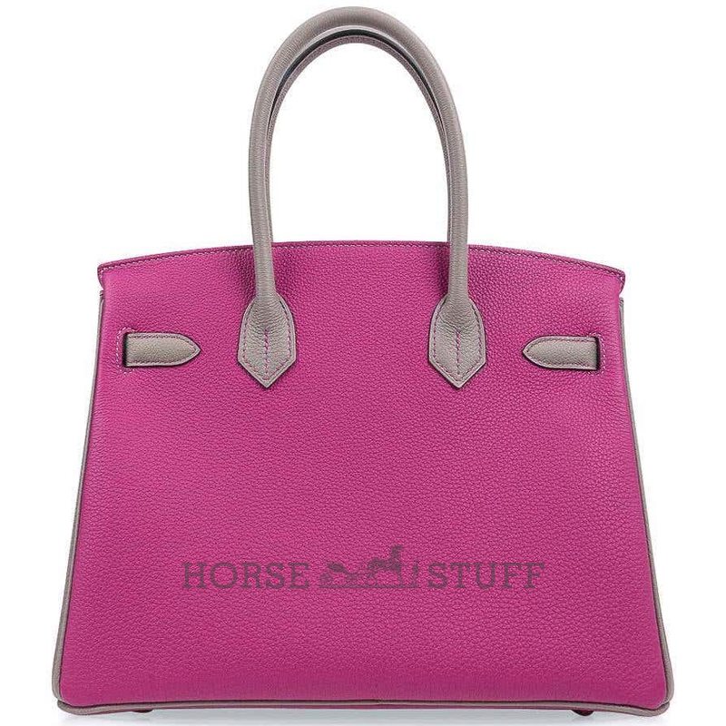 Hermès Birkin 30 Special Order HSS Rose Pourpre / Gris Asphalt Togo GHW