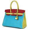 Hermès Birkin 30 Special Order HSS Blue Aztec / Soufre / Rouge Vif Chèvre BGHW