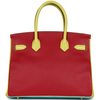 Hermès Birkin 30 Special Order HSS Blue Aztec / Soufre / Rouge Vif Chèvre BGHW