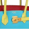 Hermès Birkin 30 Special Order HSS Blue Aztec / Soufre / Rouge Vif Chèvre BGHW