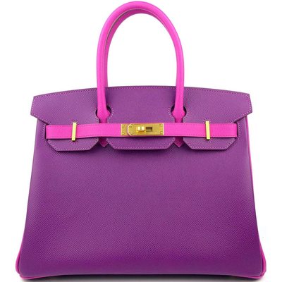 Hermès Birkin 30 Special Order HSS Anemone / Rose Pourpre Epsom BGHW