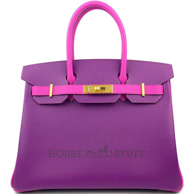 Hermès Birkin 30 Special Order HSS Anemone / Rose Pourpre Epsom BGHW