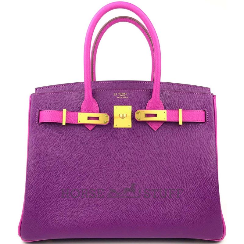 Hermès Birkin 30 Special Order HSS Anemone / Rose Pourpre Epsom BGHW