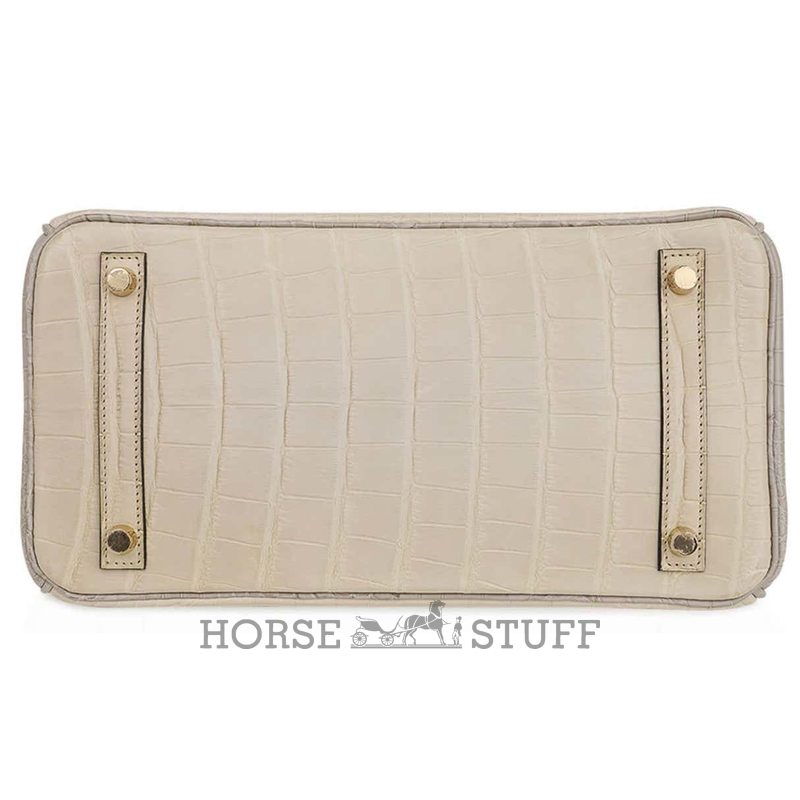 Hermès Birkin 30 Special Order HSS Beton / Gris Perle Matte Crocodile Alligator BGHW