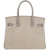 Hermès Birkin 30 Special Order HSS Beton / Gris Perle Matte Crocodile Alligator BGHW
