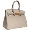 Hermès Birkin 30 Special Order HSS Beton / Gris Perle Matte Crocodile Alligator BGHW