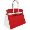 Hermès Birkin 30 Special Order HSS Rouge Casaque / White Clemence PHW