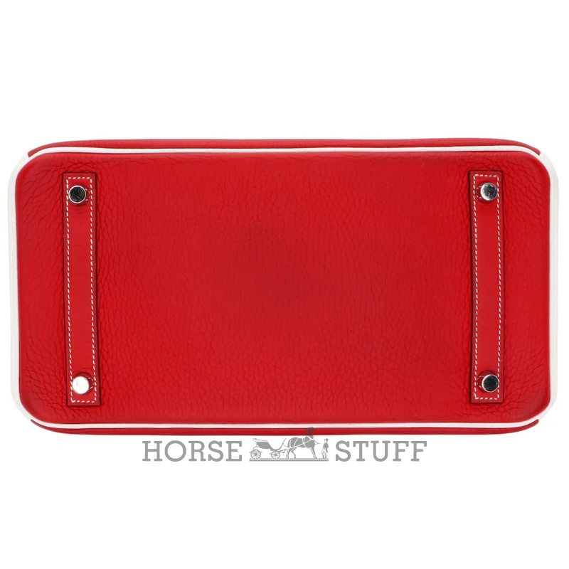 Hermès Birkin 30 Special Order HSS Rouge Casaque / White Clemence PHW