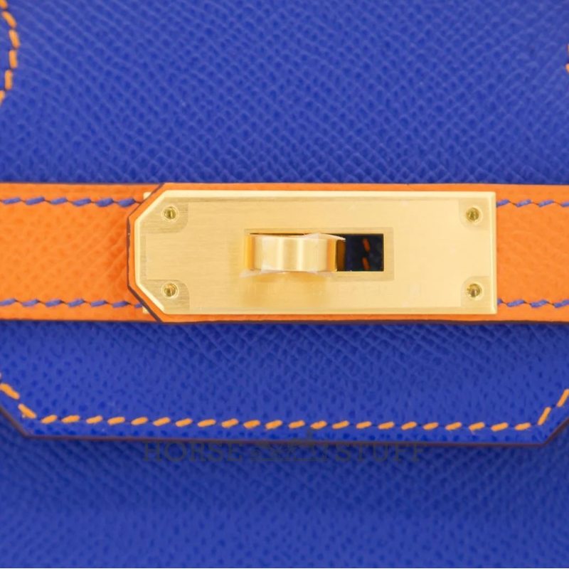 Hermès Birkin 30 Special Order HSS Blue Electrique / Orange Epsom BGHW