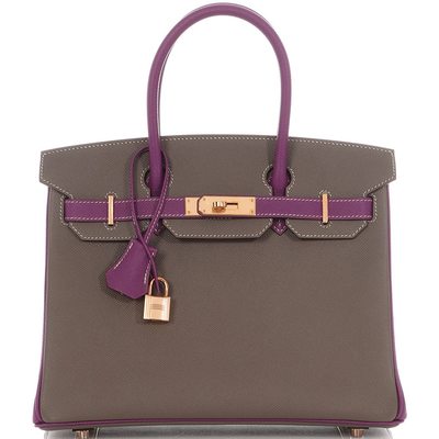 Hermès Birkin 30 Special Order HSS Etain / Anemone Epsom RGHW