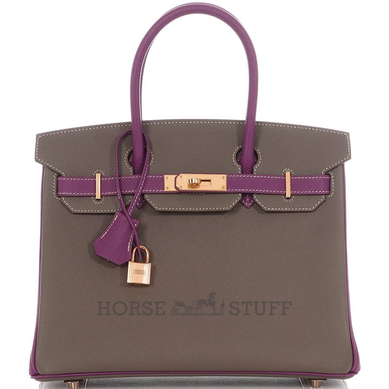 Hermès Birkin 30 Special Order HSS Etain / Anemone Epsom RGHW